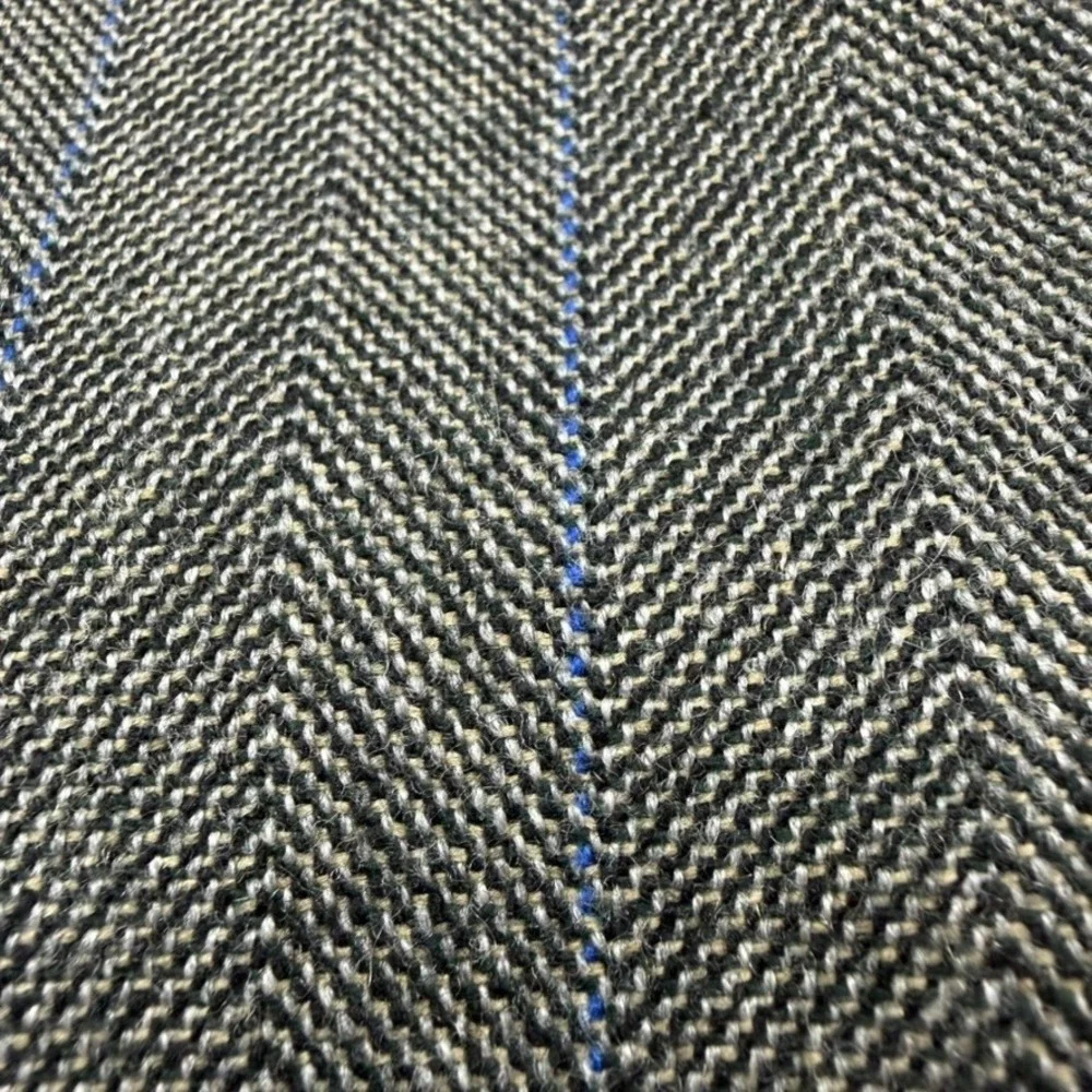Vtg Polo Ralph Lauren Blazer Mens 44R Olive Herringbone Pinstripe USA Wool FLAW